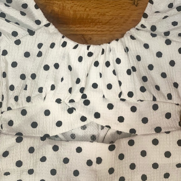 STREETWEAR SOCIETY White and Black Polka Dot Short Romper NWT - Picture 3 of 8